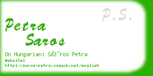 petra saros business card